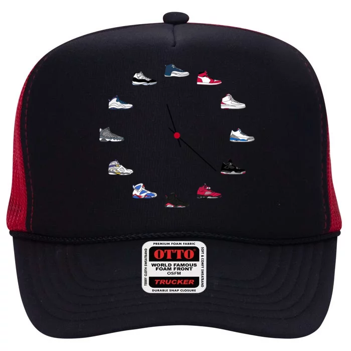 Sneaker Head Clock High Crown Mesh Trucker Hat