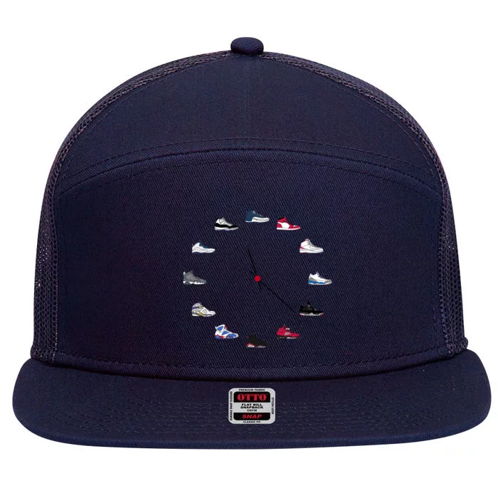 Sneaker Head Clock 7 Panel Mesh Trucker Snapback Hat