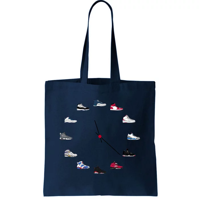 Sneaker Head Clock Tote Bag