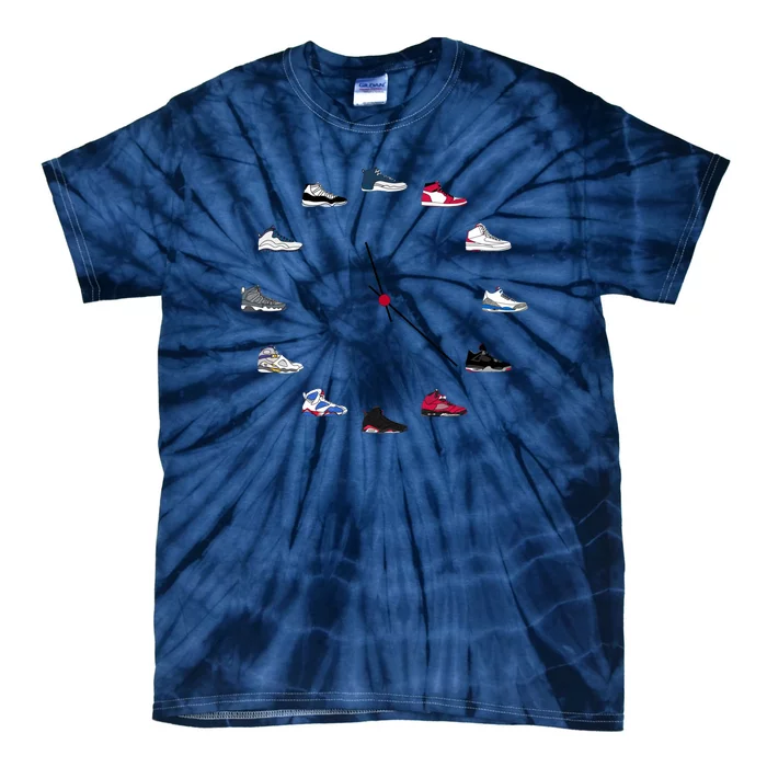 Sneaker Head Clock Tie-Dye T-Shirt