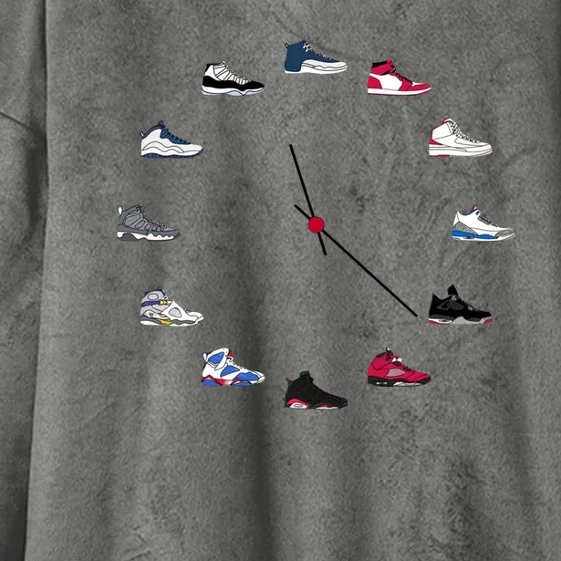 Sneaker Head Clock Hooded Wearable Blanket