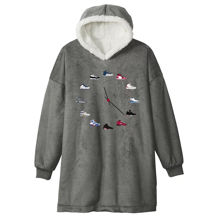 Sneaker Head Clock Hooded Wearable Blanket