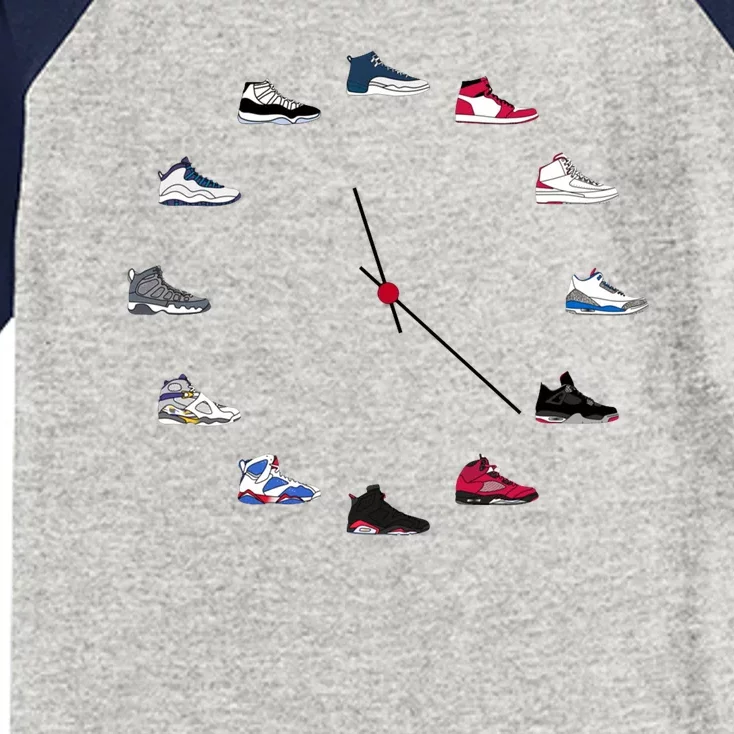 Sneaker Head Clock Kids Colorblock Raglan Jersey