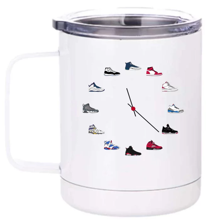 Sneaker Head Clock Front & Back 12oz Stainless Steel Tumbler Cup