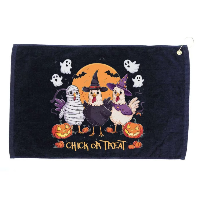 Spooky Halloween Chicken Pumpkin Farm Chick Or Treat Grommeted Golf Towel