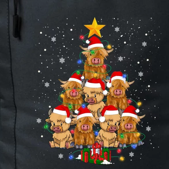 Scottish Highland Cow Christmas Tree Funny Cow Lover Xmas Great Gift Daily Commute Backpack