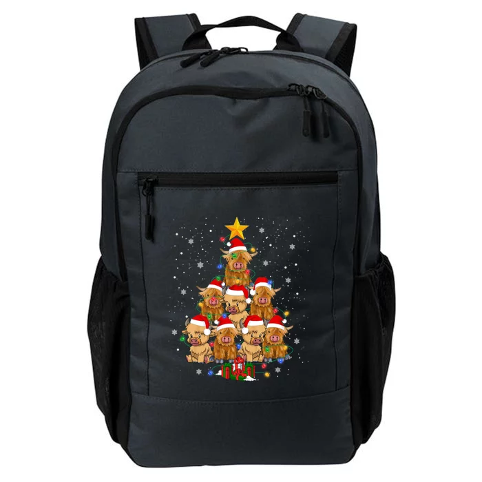 Scottish Highland Cow Christmas Tree Funny Cow Lover Xmas Great Gift Daily Commute Backpack