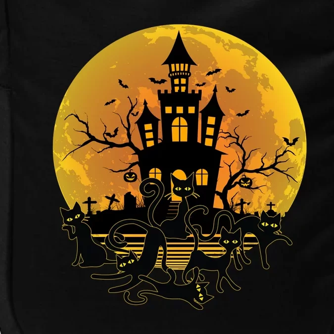 Spooky Halloween Castle Black Cats Impact Tech Backpack