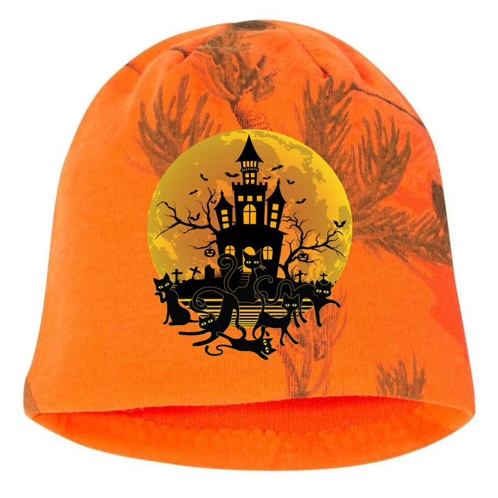 Spooky Halloween Castle Black Cats Kati - Camo Knit Beanie