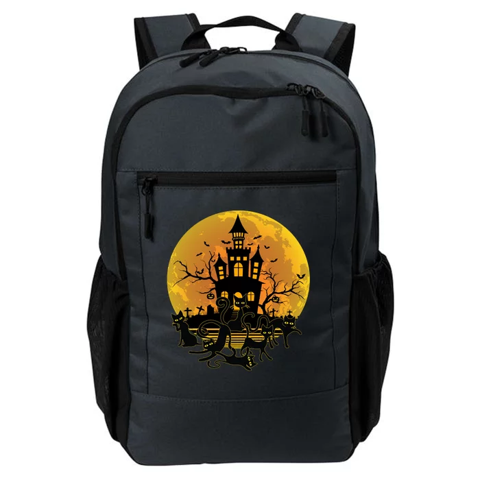 Spooky Halloween Castle Black Cats Daily Commute Backpack