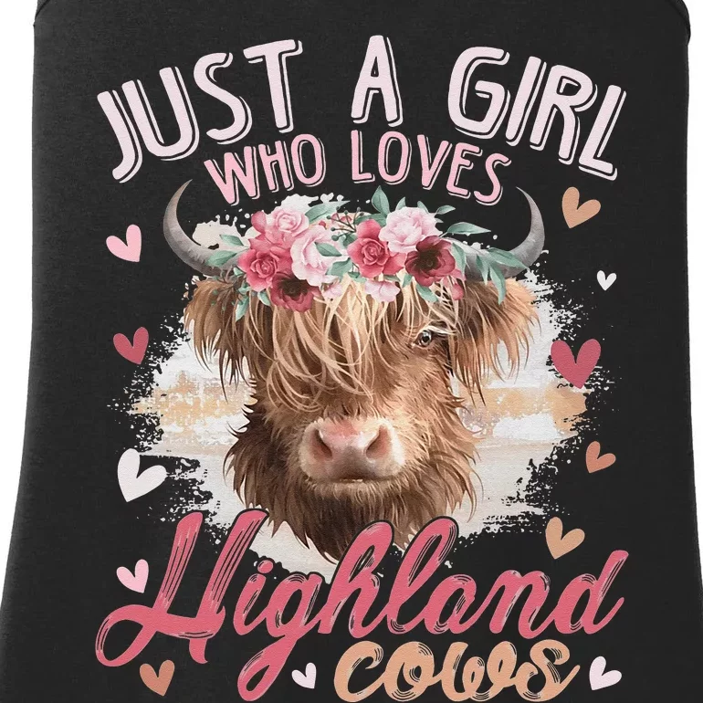 Scottish Highland Cow Just a Girl Who Loves Highland Cows Ladies Essential Tank