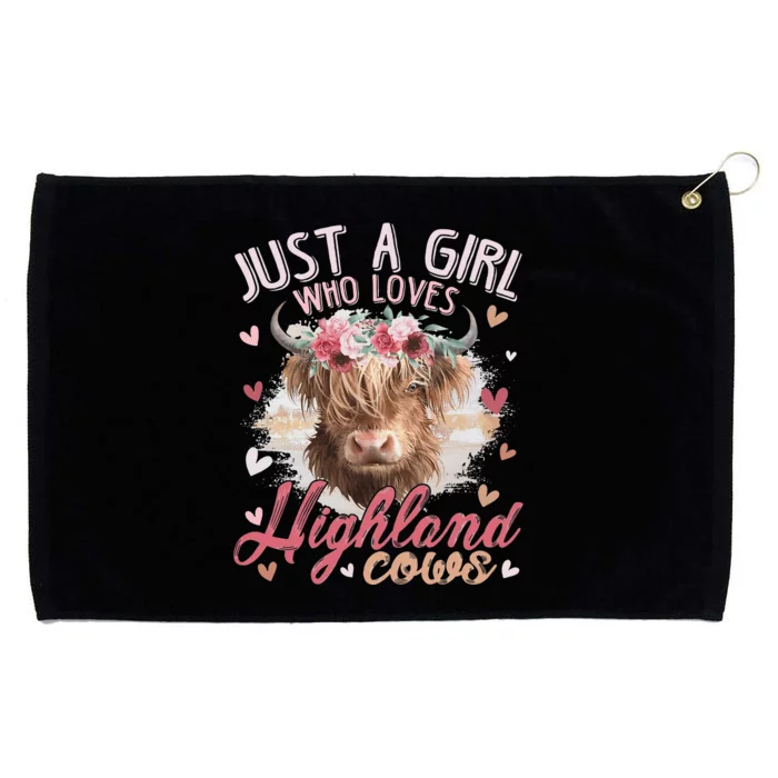 Scottish Highland Cow Just a Girl Who Loves Highland Cows Grommeted Golf Towel