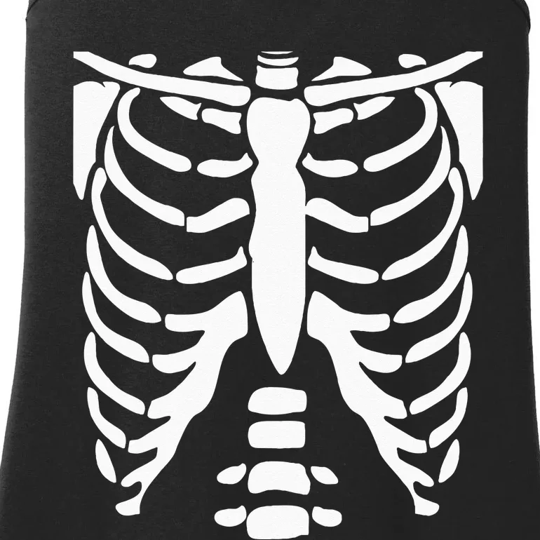 SKELETON Halloween Costume Rib Cage Anatomy Ladies Essential Tank