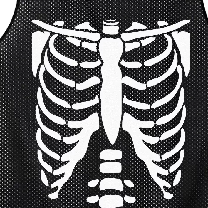 SKELETON Halloween Costume Rib Cage Anatomy Mesh Reversible Basketball Jersey Tank