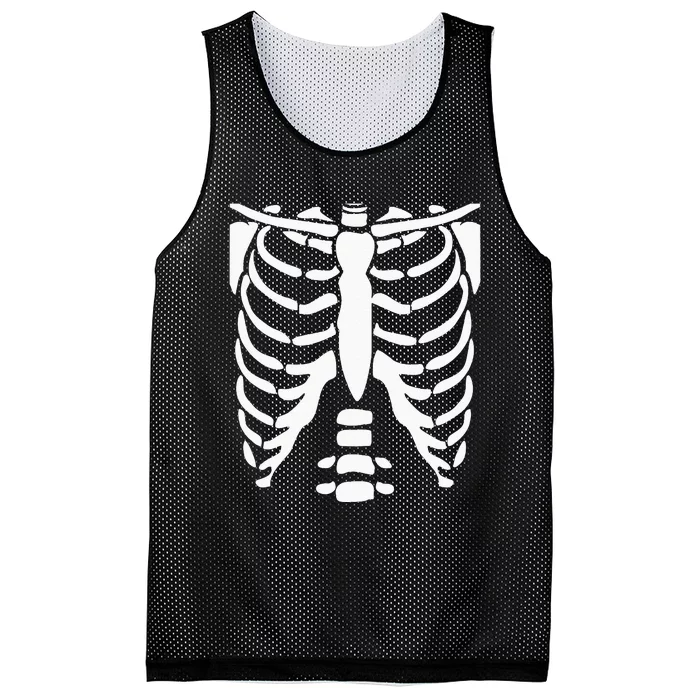 SKELETON Halloween Costume Rib Cage Anatomy Mesh Reversible Basketball Jersey Tank