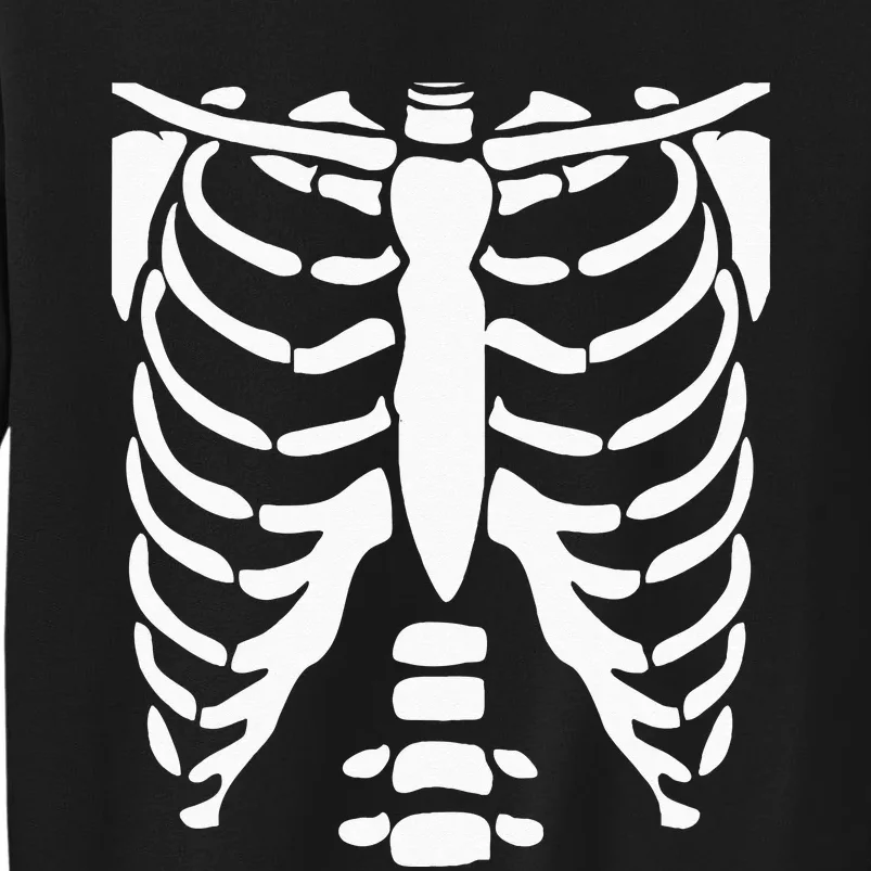 SKELETON Halloween Costume Rib Cage Anatomy Tall Sweatshirt