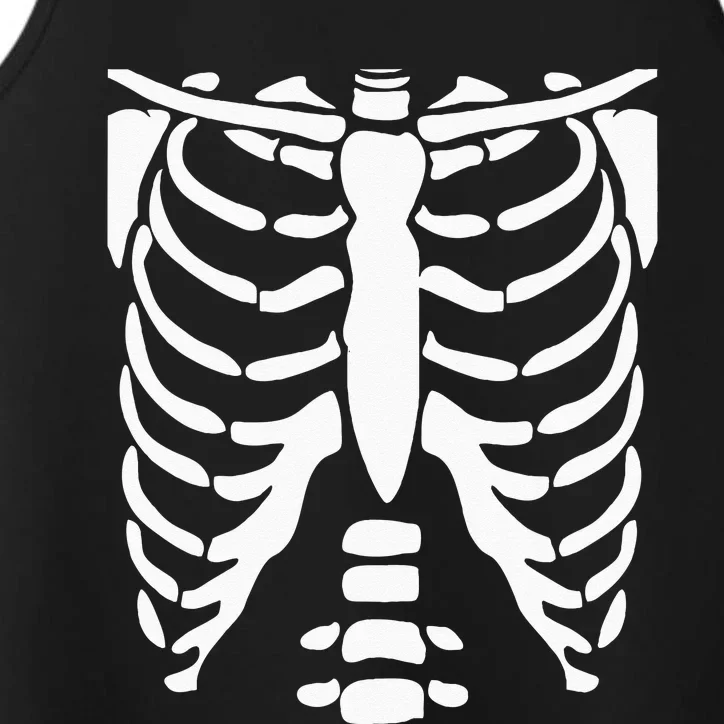 SKELETON Halloween Costume Rib Cage Anatomy Performance Tank