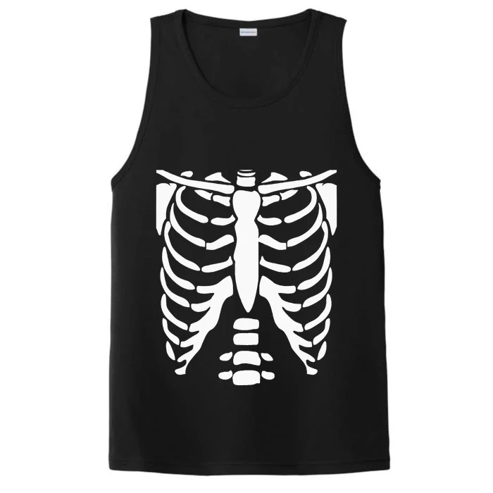 SKELETON Halloween Costume Rib Cage Anatomy Performance Tank