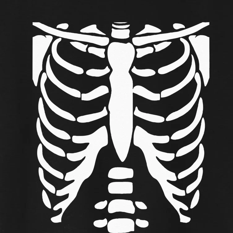 SKELETON Halloween Costume Rib Cage Anatomy Women's Crop Top Tee