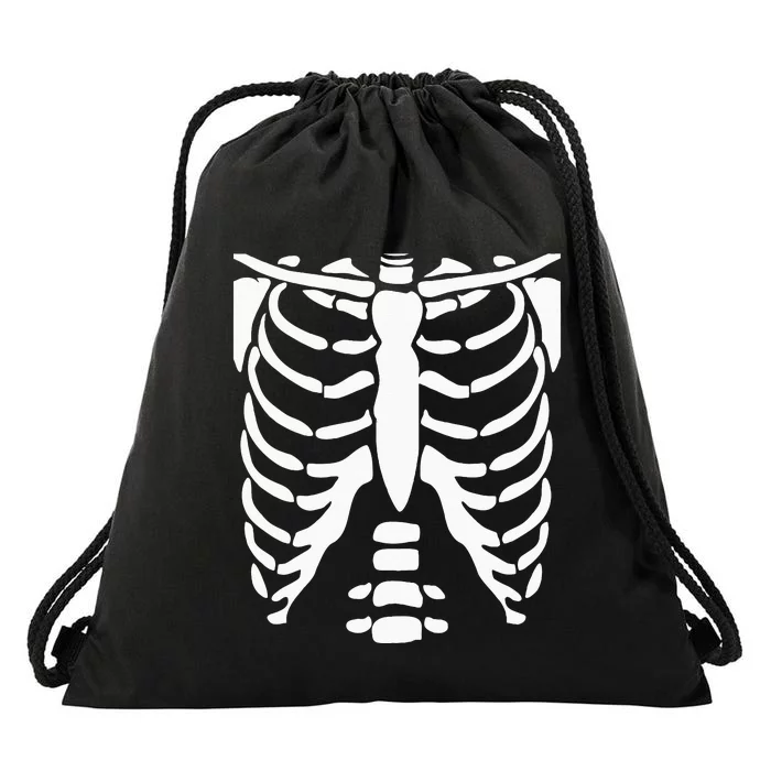 SKELETON Halloween Costume Rib Cage Anatomy Drawstring Bag