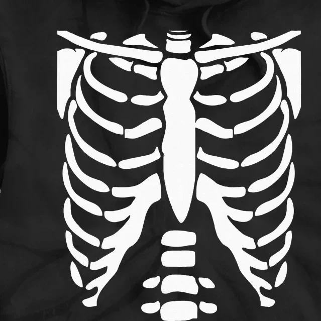 SKELETON Halloween Costume Rib Cage Anatomy Tie Dye Hoodie