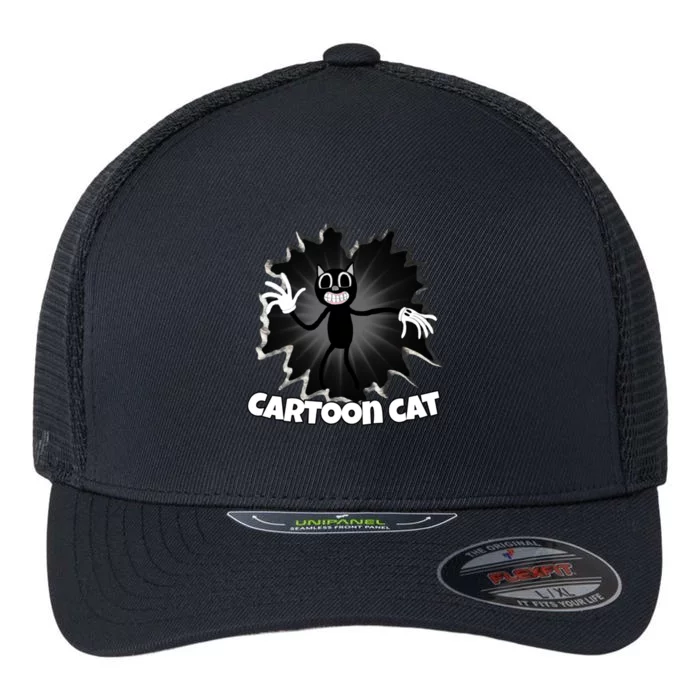 Siren Head Cartoon Cat We Love To Escape From Siren Head Gift Flexfit Unipanel Trucker Cap