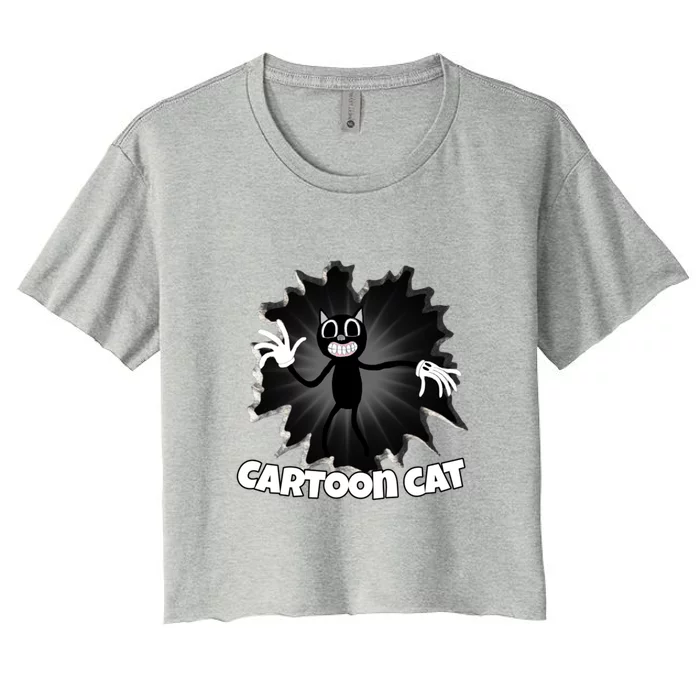 Siren Head Cartoon Cat We Love To Escape From Siren Head Gift Women's Crop Top Tee