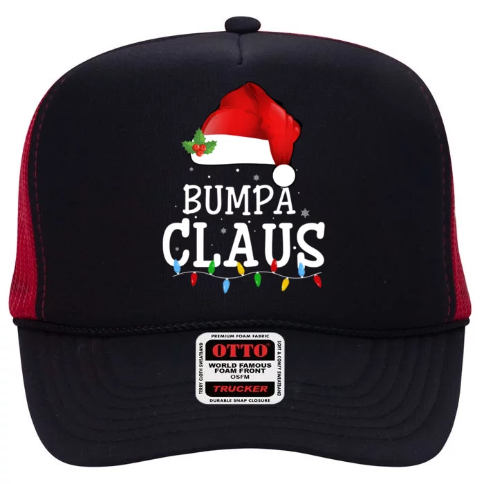 Santa Hat Christmas Lights Decor Funny Xmas Bumpa Claus Gift High Crown Mesh Trucker Hat