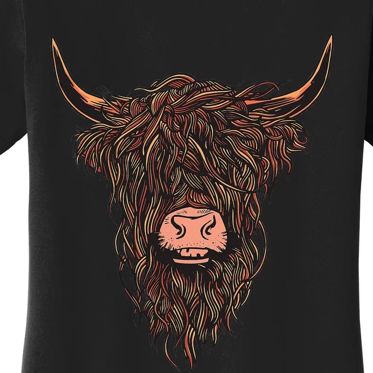 Scottish Highland Cattle Hairy Cow Breeders Farmer Farm Gift Women's T-Shirt