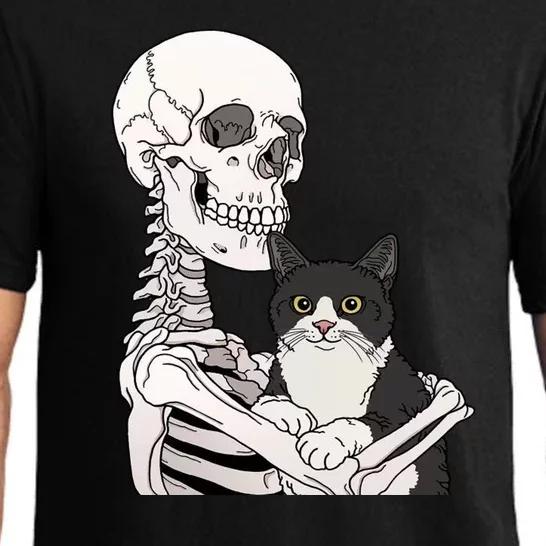 Skeleton Holding Cat Pajama Set