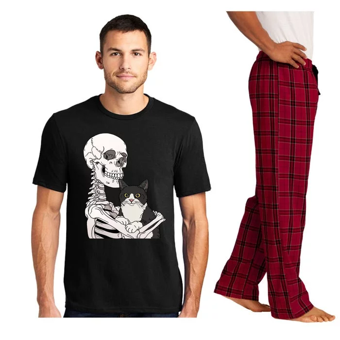 Skeleton Holding Cat Pajama Set