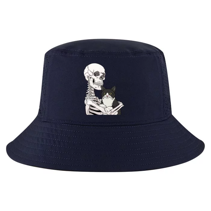 Skeleton Holding Cat Cool Comfort Performance Bucket Hat