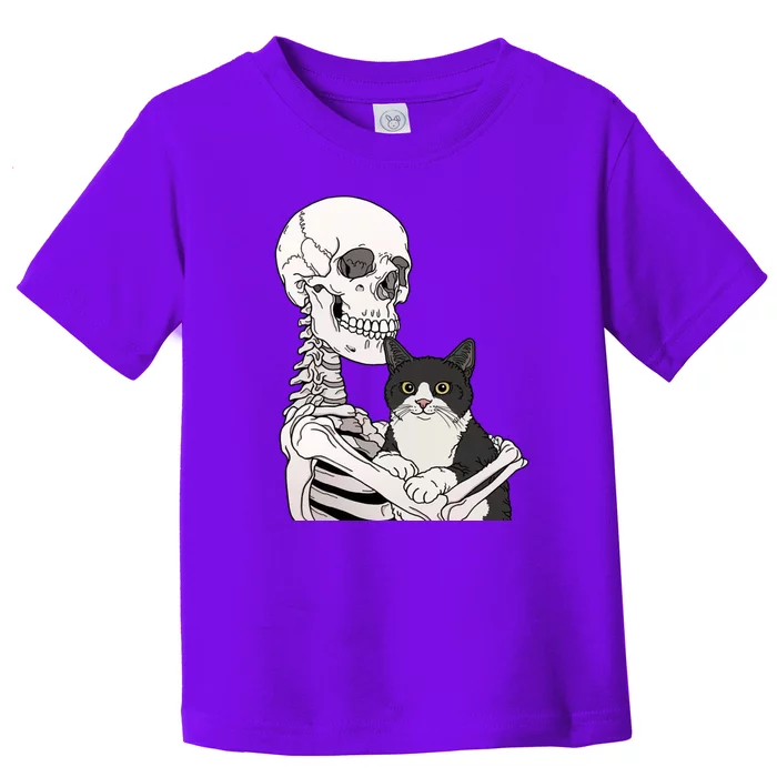 Skeleton Holding Cat Toddler T-Shirt