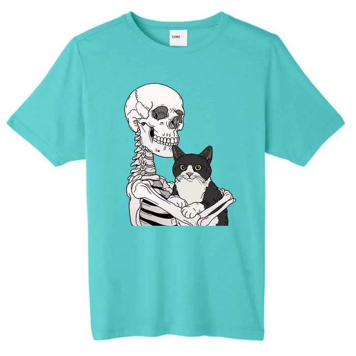 Skeleton Holding Cat ChromaSoft Performance T-Shirt