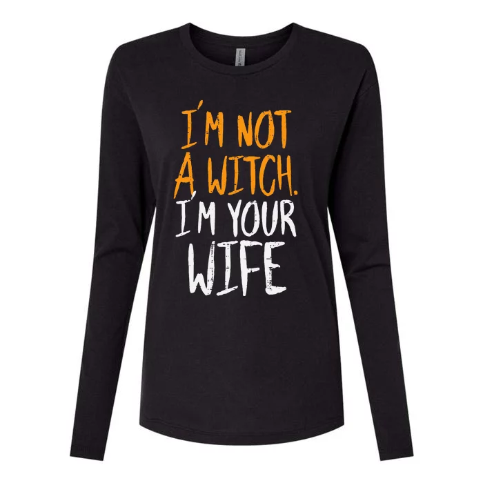 Spooky Halloween Couple Costume Witchy Love Womens Cotton Relaxed Long Sleeve T-Shirt