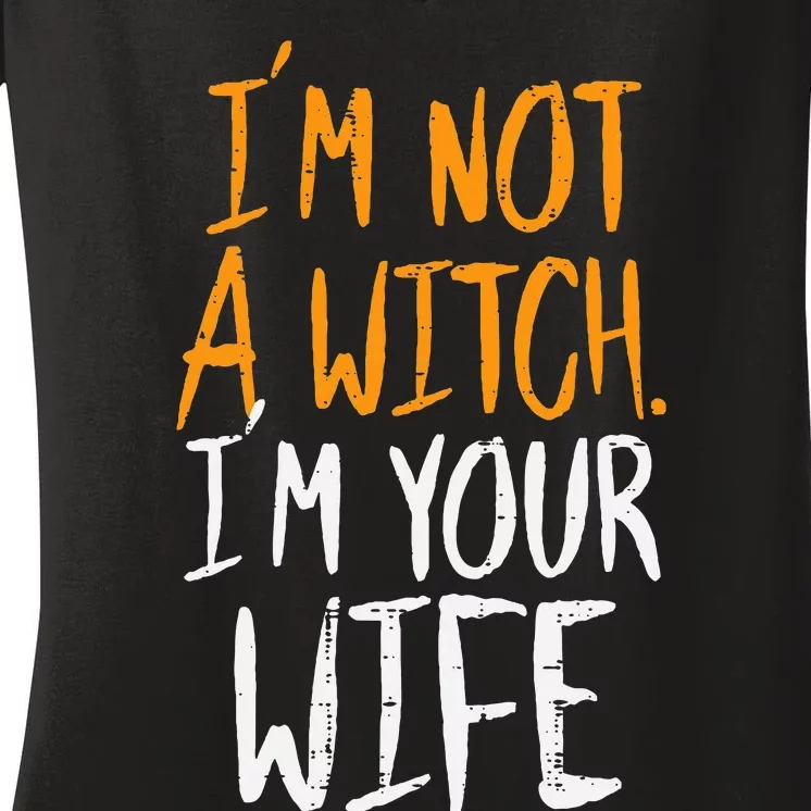 Spooky Halloween Couple Costume Witchy Love Women's V-Neck T-Shirt