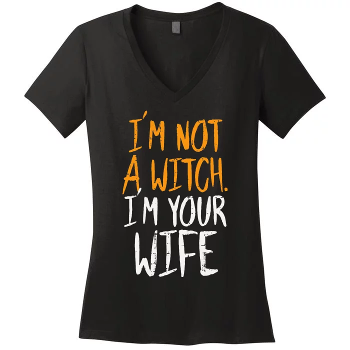 Spooky Halloween Couple Costume Witchy Love Women's V-Neck T-Shirt