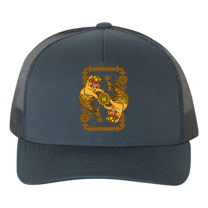 Steampunk Horoscope Cat Pisces Funny Cat Astrology Gift Yupoong Adult 5-Panel Trucker Hat