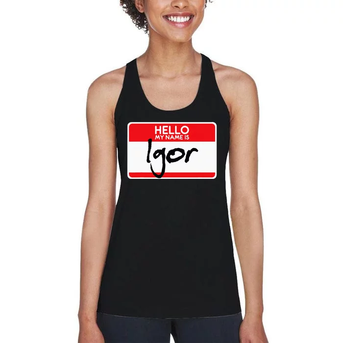 Simple Halloween Costume Idea Horror Film My Name Is Igor Women's Racerback Tank