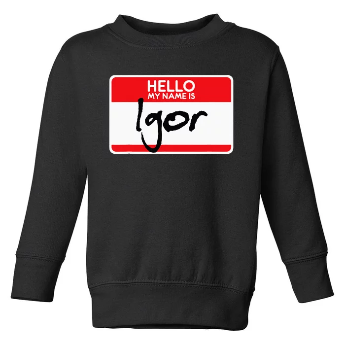 Simple Halloween Costume Idea Horror Film My Name Is Igor Toddler Sweatshirt