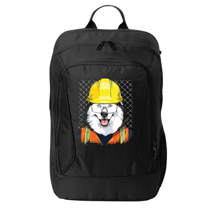 Siberian Husky Construction Worker Siberian Husky Dog City Backpack