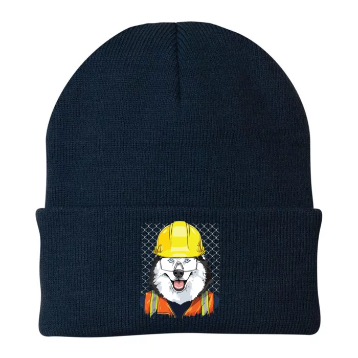 Siberian Husky Construction Worker Siberian Husky Dog Knit Cap Winter Beanie