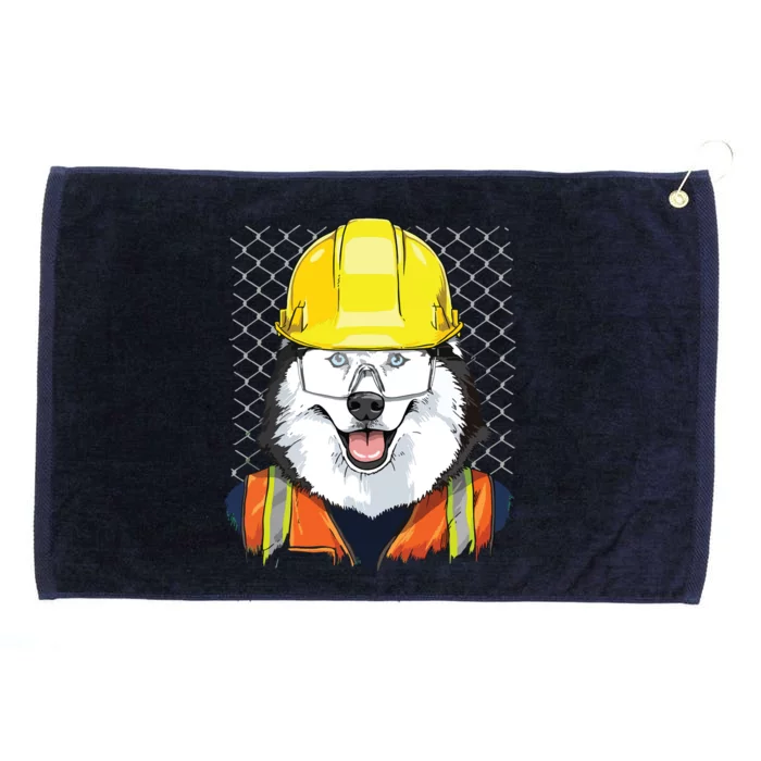 Siberian Husky Construction Worker Siberian Husky Dog Grommeted Golf Towel