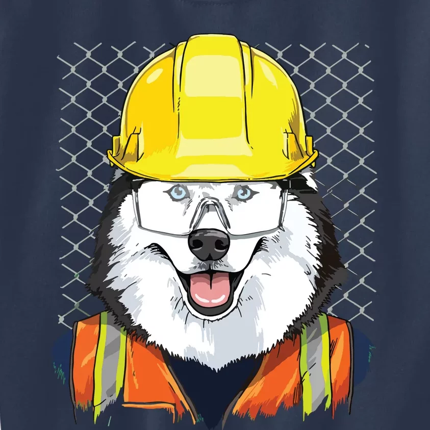 Siberian Husky Construction Worker Siberian Husky Dog Kids Sweatshirt