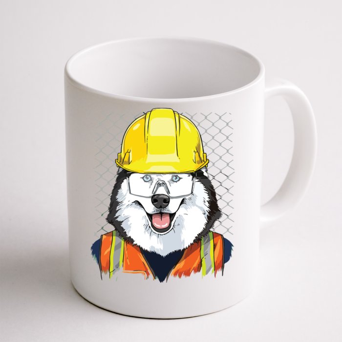 Siberian Husky Construction Worker Siberian Husky Dog Front & Back Coffee Mug