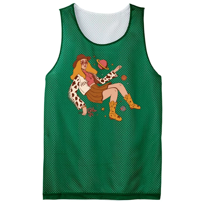 Space Hippie Cow Girl Mesh Reversible Basketball Jersey Tank