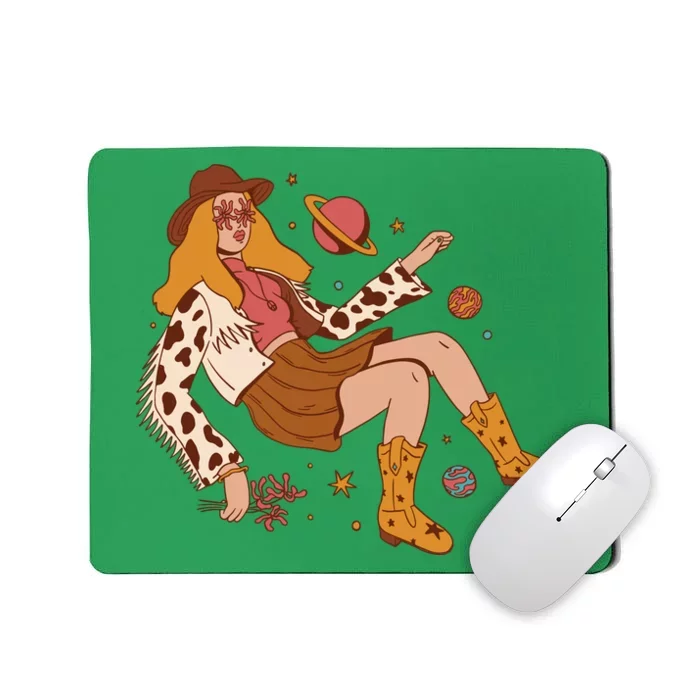 Space Hippie Cow Girl Mousepad