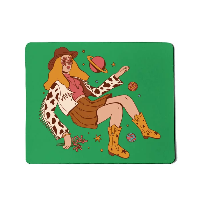 Space Hippie Cow Girl Mousepad