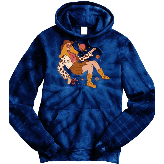 Space Hippie Cow Girl Tie Dye Hoodie