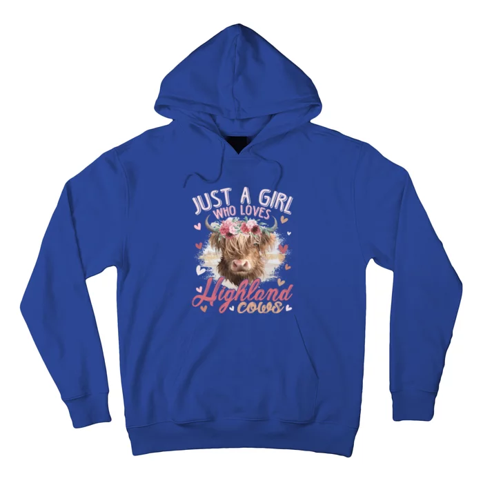 Scottish Highland Cow Just A Who Loves Highland Cows Gift Hoodie